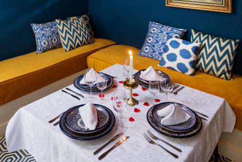 Dining at Riad Les Yeux Bleus